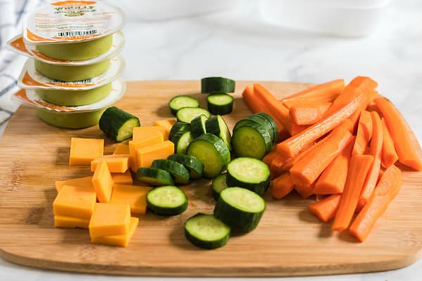 Cucumber Carrots and Guacamole